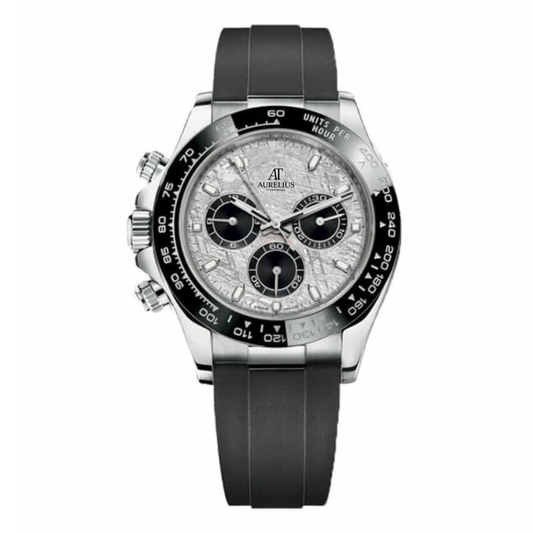 Chronograph 40 – Meteorite Dial | Steel Case & Black Strap